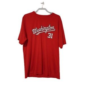 Washington NATS T-Shirt MAX SCHERZER #31 XL Red Short Sleeve Genuine Merchandise